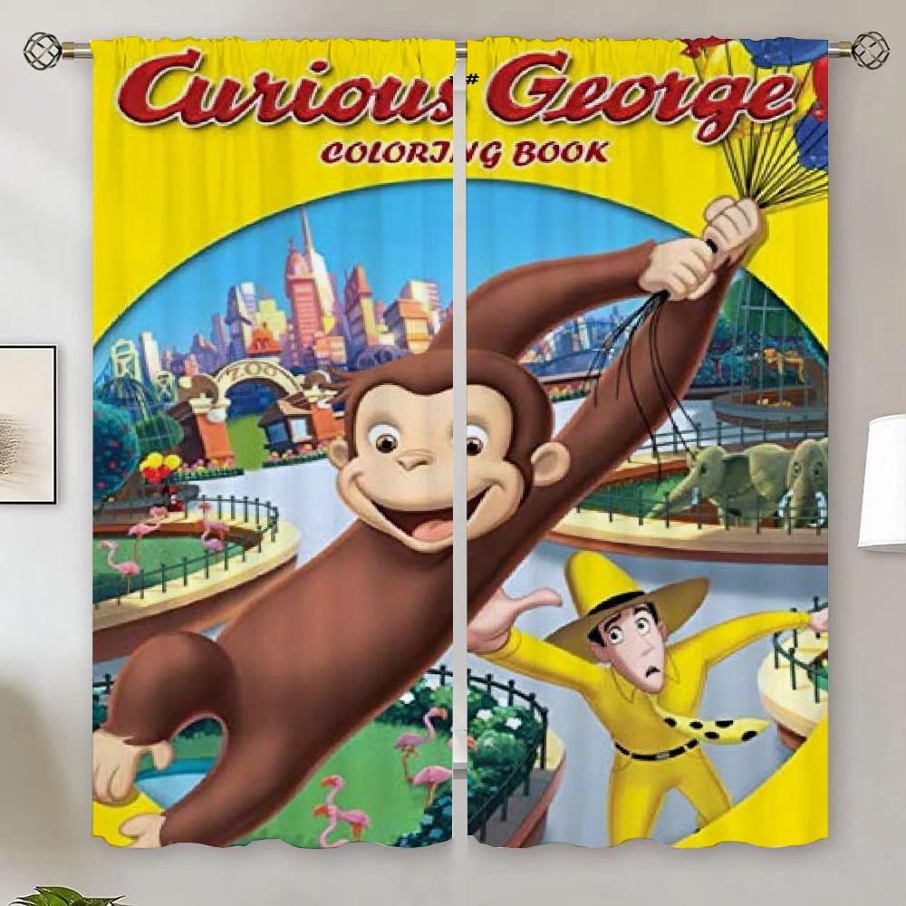 Curious George Window Blinds Blind Shade Curtain for Quarto Curtains for Kitchen Tulle in Kitchen Blackout Curtain 100% Shades