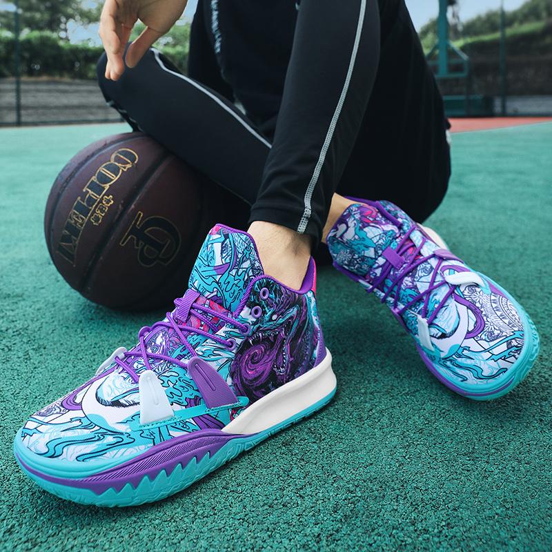 Модные мужские баскетбольные кроссовки с амортизацией, дышащие, для тренировок спортсменов, легкая спортивная обувь, повседневная обувь, кроссовки с индивидуальным дизайном
