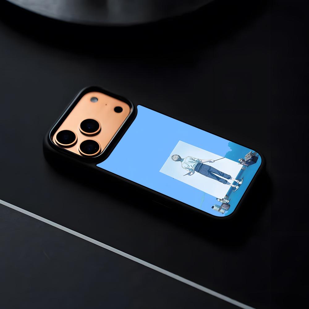 Чехол для телефона в стиле аниме «Синий период» для iPhone 17 16 15 14 13 12 Pro Max Plus Черная рамка Жесткий корпус