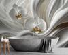 Обои Белая орхидея и 3D абстракция