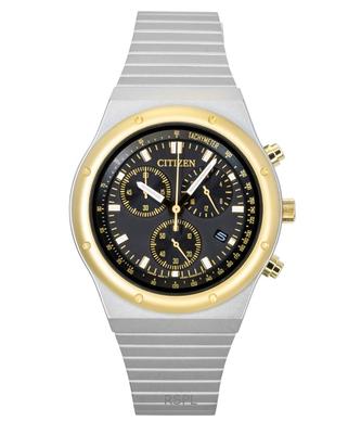 Мужские часы Eco-Drive Хронограф Нержавеющая сталь Черный циферблат AT2544-64E