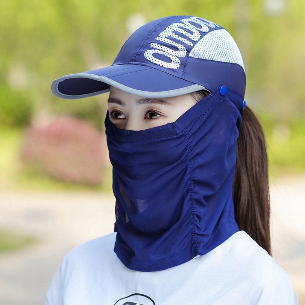 Neck Cover Sun Protection Hat Quick-dry Hat Face Cover Cap Breathable Wide Brim Baseball Cap Women