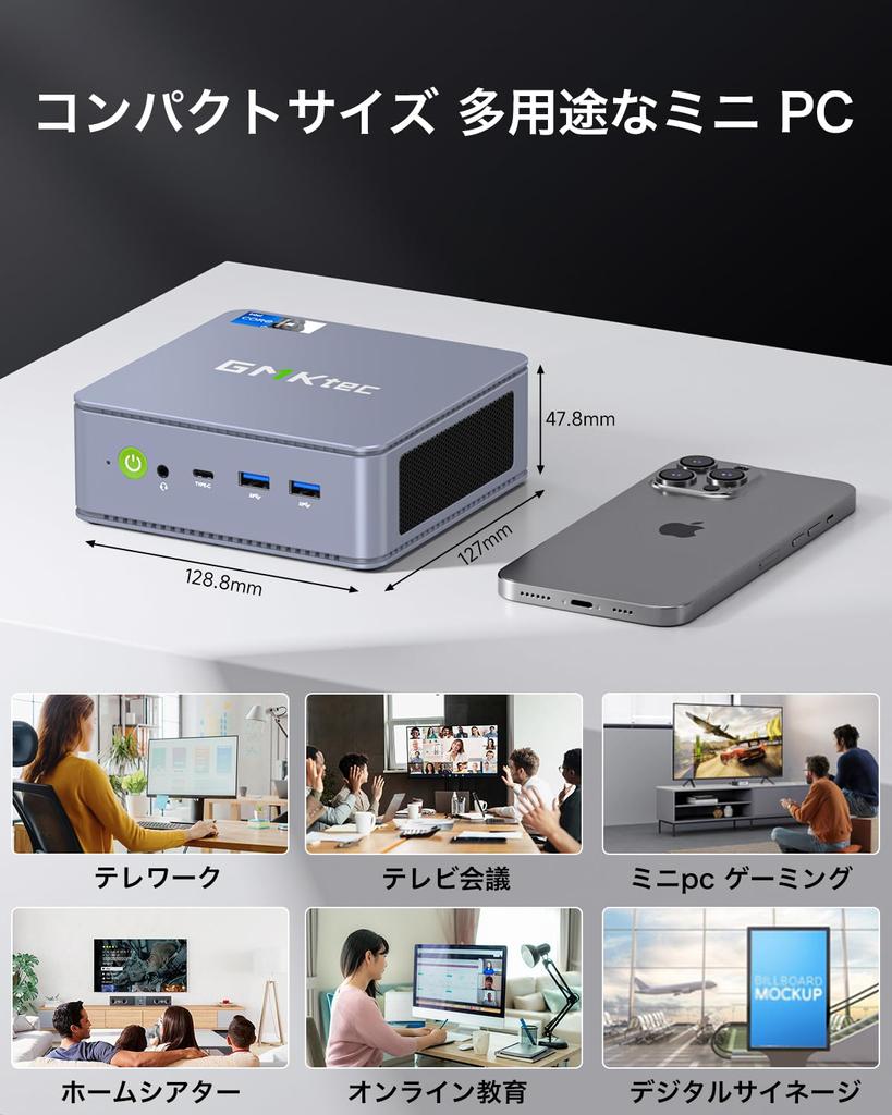 GMKtec мини-ПК 13-го поколения Intel Core i7 13620H max DDR5 SSD мини-ПК Windows 11 Pro мини-компьютер небольшой ПК LAN 3 вывода экрана игровой компьютер