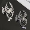 1Pc Halloween Black Spider Hair Claw Clips With Pearl Charm Design,Metal Gothic Punk Hair Clips Strong Hold Hair Accessories