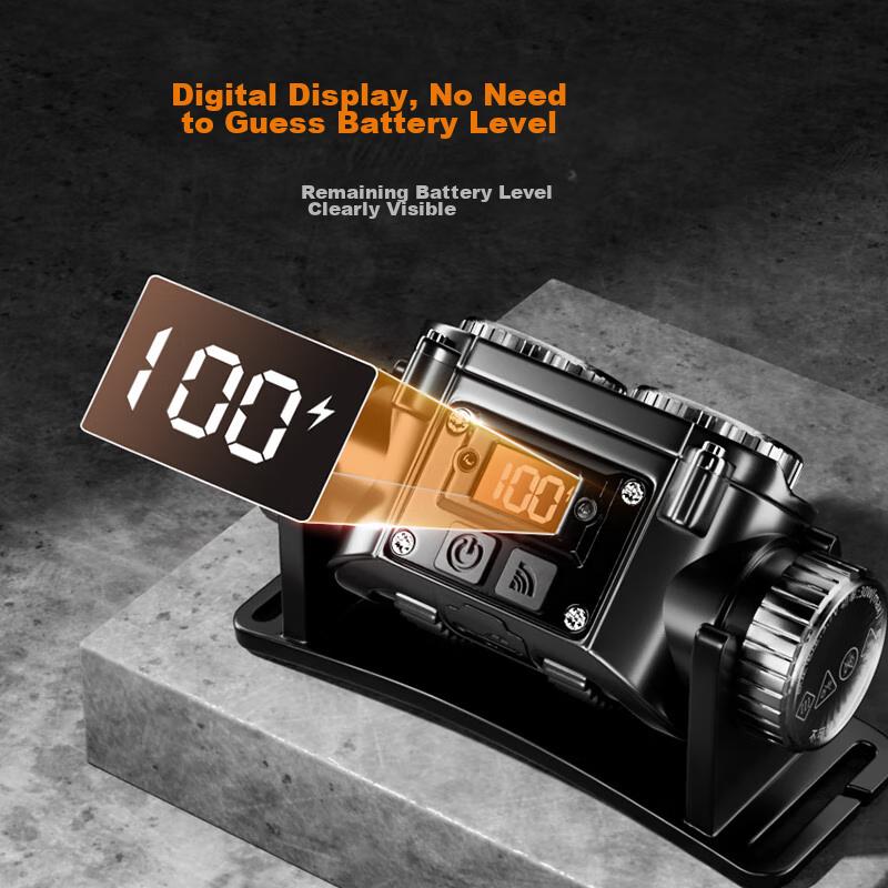 Motion Sensor Headlamp, Long Battery Life, LED Night Fishing, High Brightness, Rechargeable, Ultra-Bright, Long-Range, Waterproof