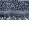 Great LOUIS VUITTON Scarf LV Standout Logo Print Scarf Navy wool mens M79639 Used