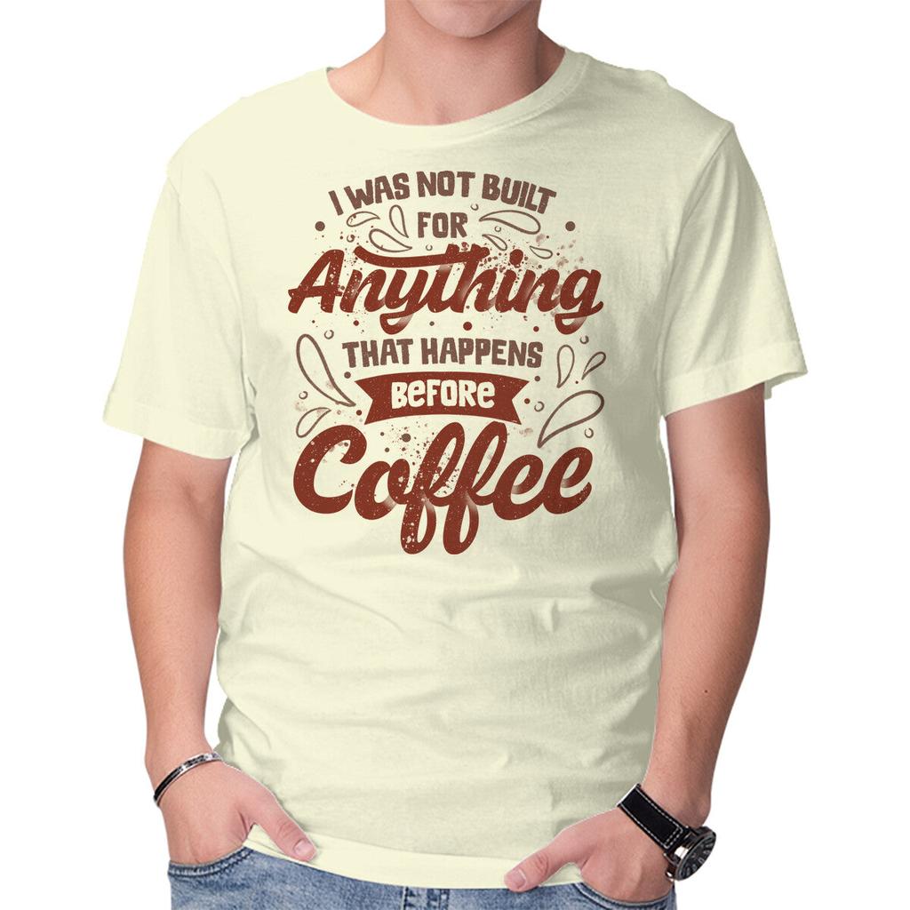 Unisex Crew Neck T-Shirt Not Built For Anything Before Coffee Graphic Short Sleeve Casual Tee