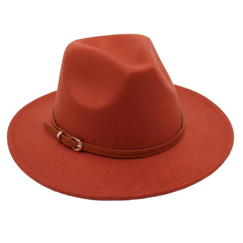 Пряжка для ремня Ностальгическая модель цилиндра Джазовая шляпа Мужская и женская Темпераментная фетровая шляпа Элегантная шерстяная шляпа