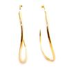 [L5310] - Gold Plated Hoop Earrings 'Ripples' - 55x2 Mm