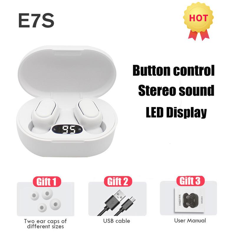 E7S TWS Беспроводные Bluetooth-наушники 5.2, беспроводные наушники с шумоподавлением, наушники-вкладыши с микрофоном, беспроводная Bluetooth-гарнитура для Xiaomi