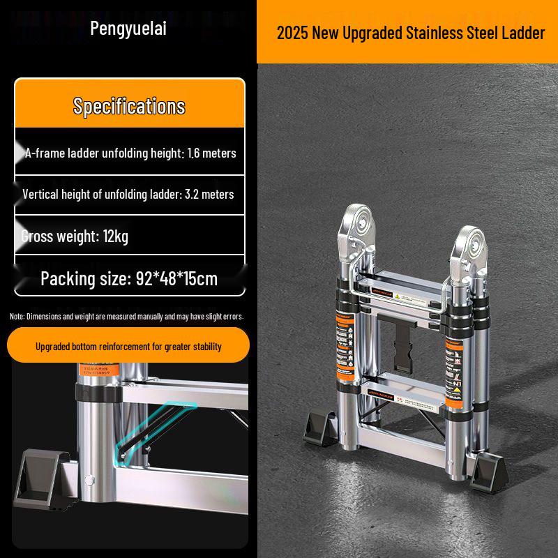 Multi-Functional Portable Telescopic Bamboo Ladder: Household Folding Loft, Step, Engineering, and Lifting Uses