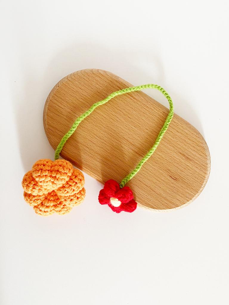 Вязаная вручную подвеска в виде клубники на сумке, милый цветок, брелок для ключей, подвеска для автомобиля, домашний декор Colgante De Ganchillo Fresa