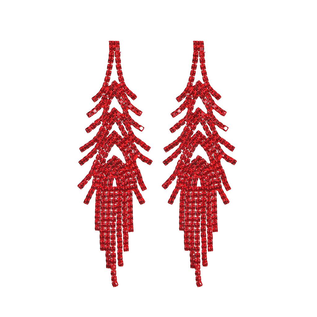 Новые трендовые длинные рождественские серьги с кисточками, высококачественные нежные красные серьги, женские серьги, 1 пара