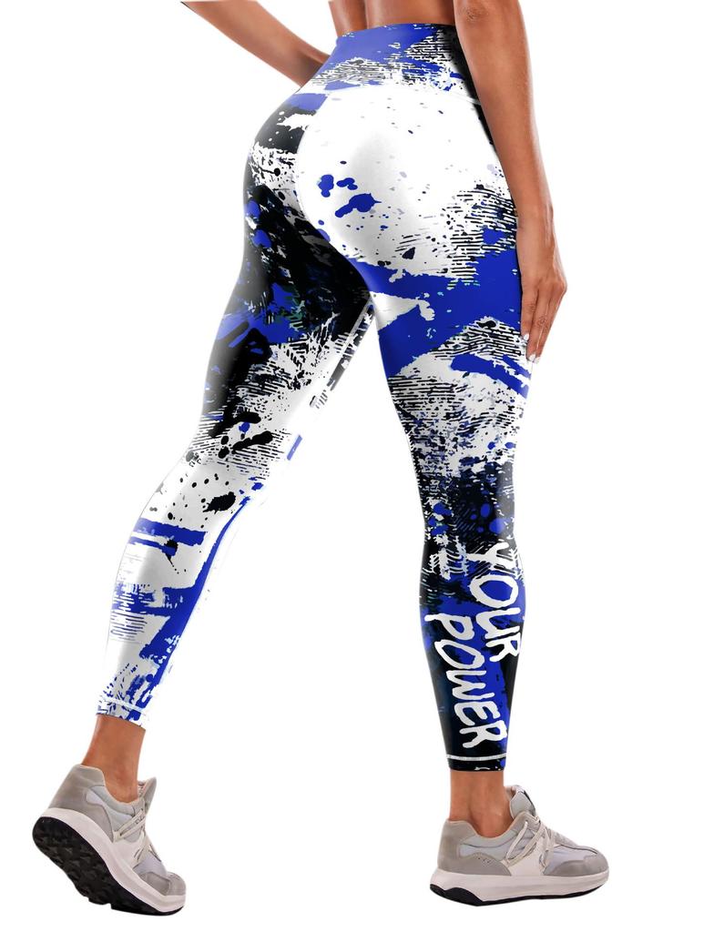 "Women's High-Waist Printed Yoga Pants for Fitness"