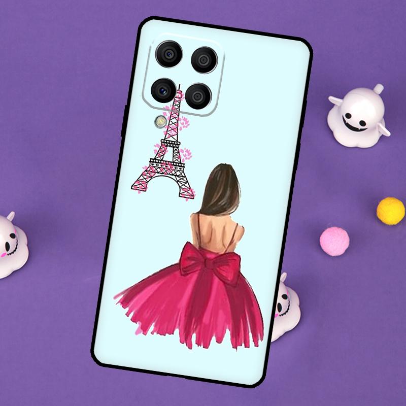 Чехол-обложка City Fashion Girl для Samsung Galaxy M55 M15 M33 M13 M23 M53 M31 M51 M14 M34 M54 M20 M30s M52 M32