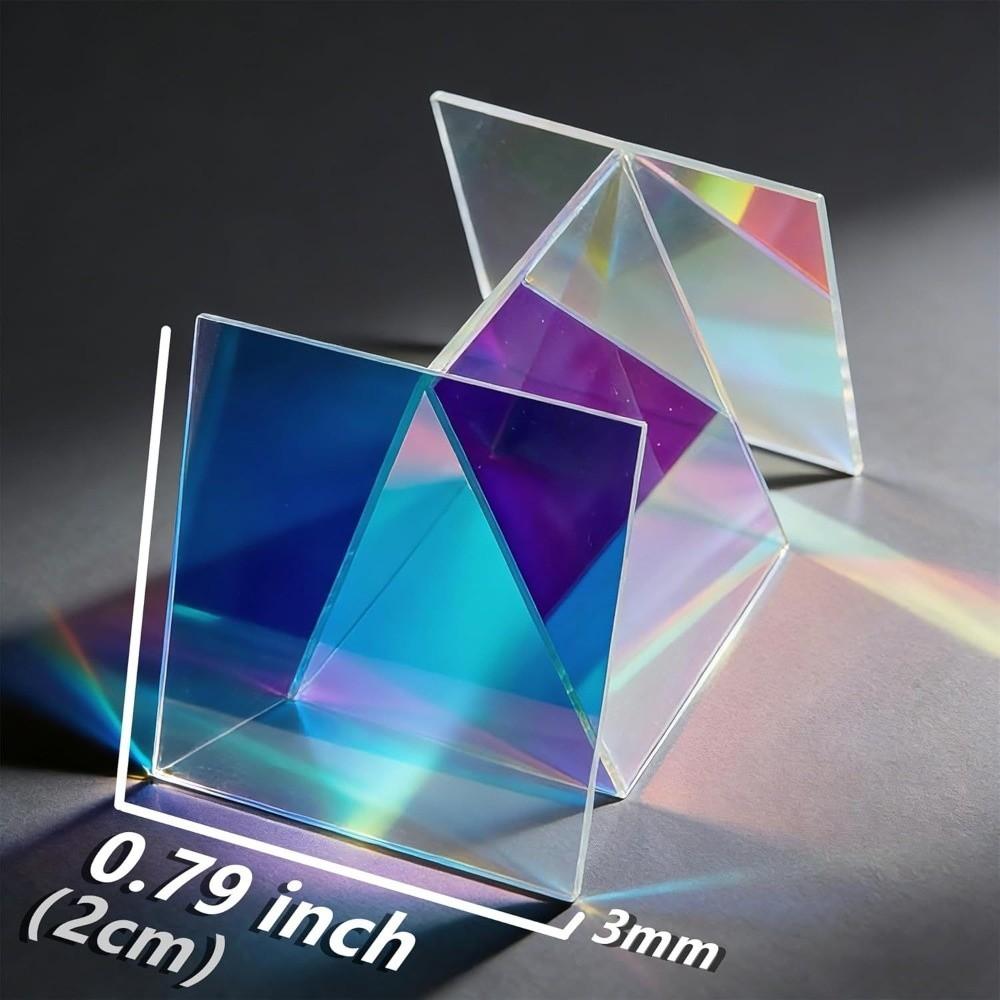 50pcs Rainbow Iridescent Mosaic Tiles Acrylic Dual Tone Surface Mosaic Squares Smooth Edges Iridescent Finish