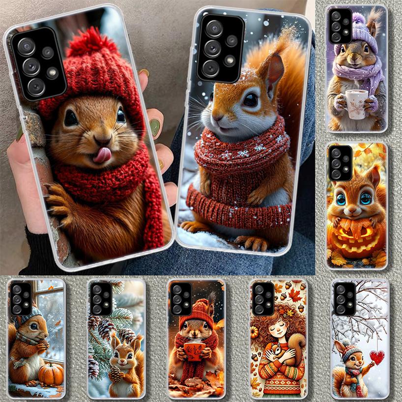 Animal Squirrel Phone Case Cover for Samsung Galaxy A12 A22 A32 A52 A72 A02S A51 A50S A31 A20S A10S Note 20 Ultra 10 Plus Galaxy