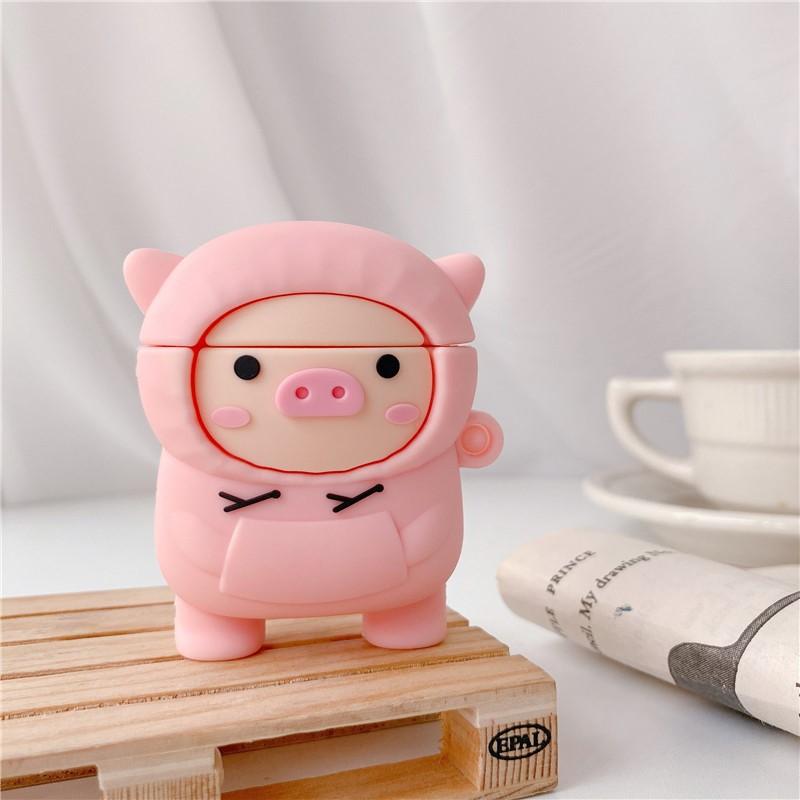Cute cerditos for airpods case Silicone Wireless Headphone Cover Pink Fall prevention earphone cartoon rubber case airpods12 pro