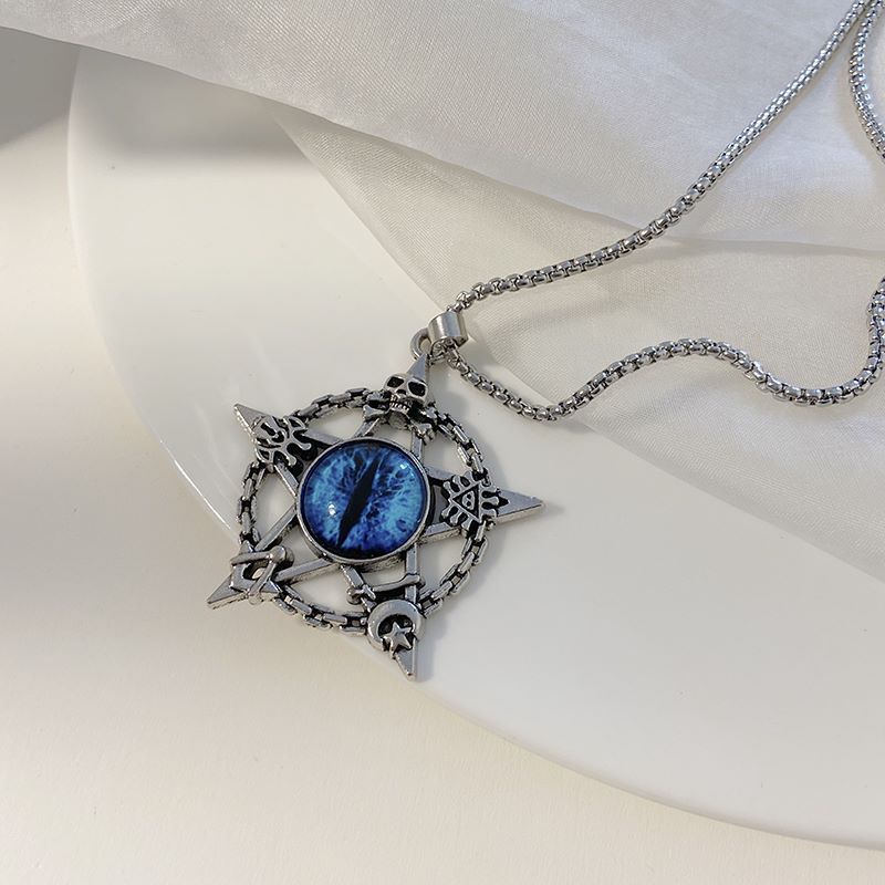 Винтажное ожерелье с подвеской в виде пентаграммы и черепа, ожерелье в готическом стиле в стиле панк, вечерние украшения, нейтральный подарок