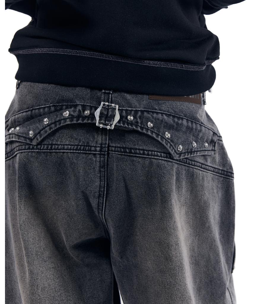 AAKAM Steve Double Knee Denim Pants (Gray)