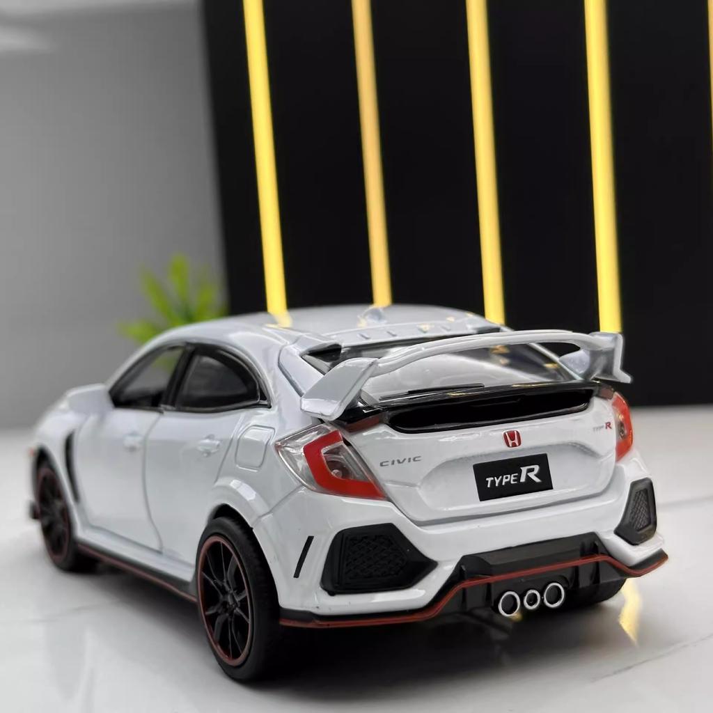 Масштаб 1/32 Honda Civic Type-R Суперкар Сплав Литой Металл Модель Звук Свет Инерционная Игрушка Коллекция Дисплей Подарок на День Рождения для Детей