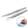 Curved Straight Tip Electronics Industrial Tweezers Repair Hand Tools  Eyelash Nail Enhancement