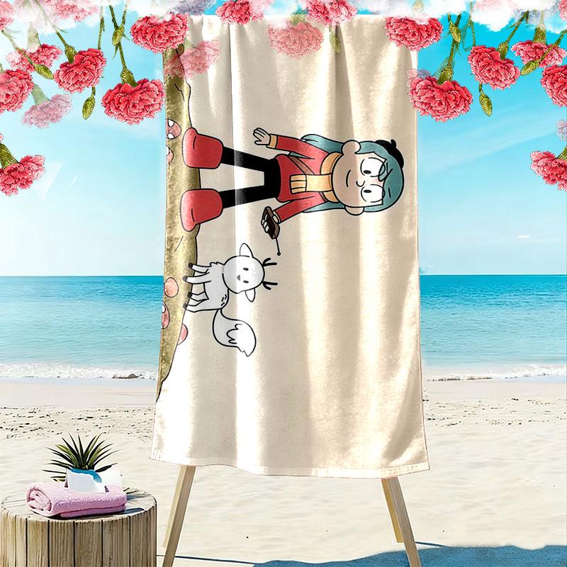 Hilda Art Print Beach Towel, Large Soft Quick Dry Towel for Beach Camping Swimming