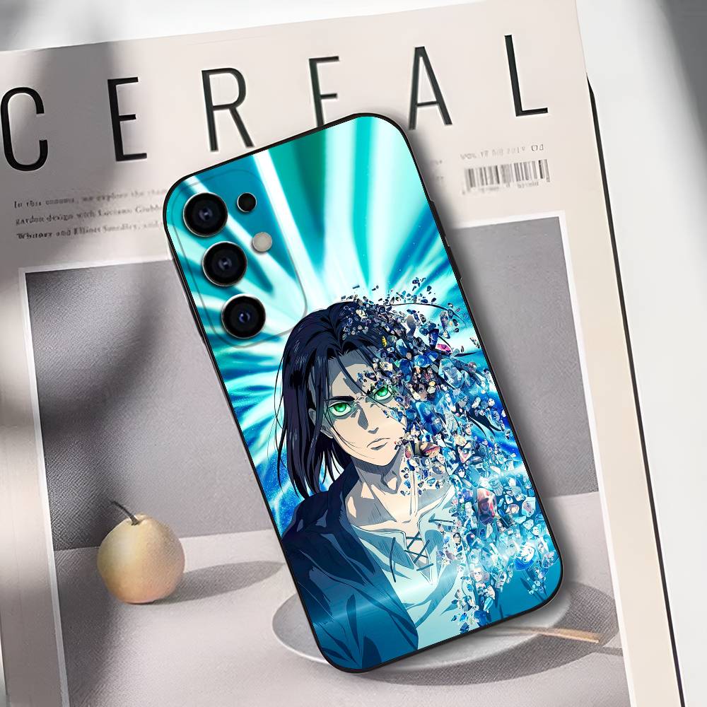 Чехол для телефона E-Eren Yeager A-Attack On T-Titans для Samsung S25,S24,S21,S22,S23,S30,Ultra,S20,Plus,Fe,Lite, Мягкий черный чехол