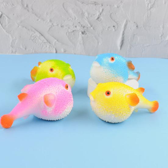 Anti-tear Squeeze Toy Multifunctional Lightweight Puffer Fish Shape Sensory Toy for Relaxing