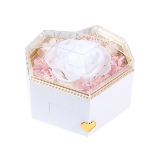 Консервированная шкатулка для колец с розами, шкатулка для украшений в форме сердца, консервированная шкатулка для ожерелий с цветами и скрытым ящиком, подарок на ее день рождения, годовщину, предложение