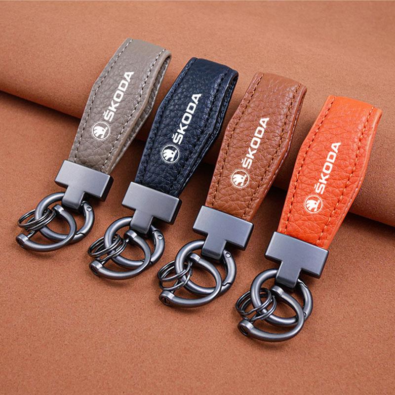 BEVX4 Car sports key ring with logo for Skoda octavia 2 a7 a5 rapid fabia yeti superb KAMIQ KAROQ kodiaq SCALA citigo virs Accessorie
