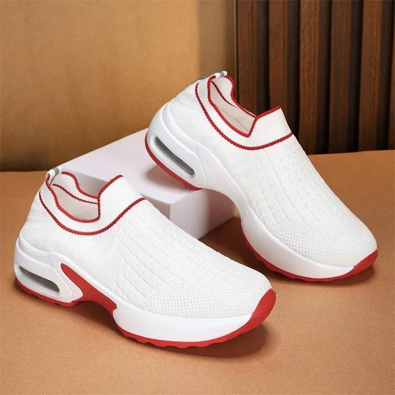 Женские теннисные спортивные туфли на мягкой подошве, летние дышащие повседневные сетчатые вулканизированные кроссовки