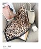Retro leopard print small square scarf fashionable versatile scarf spring thin small silk scarf decorative scarf headband headscarf women