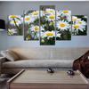Nordic Style Flower Modular 5 Panel White Daisy Posters Home Decor Canvas Painting Print Wall Picture for Living Room No Frame