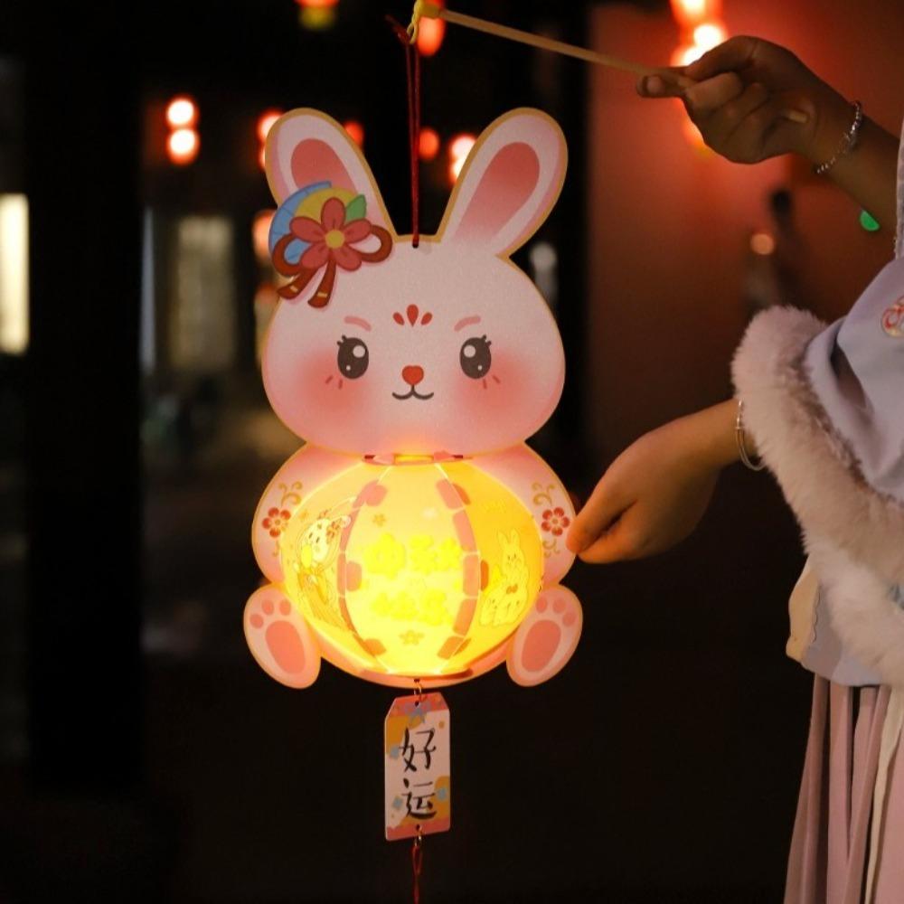 Luminous Rabbit Lantern Hanging Handheld Luminous Lantern Mid-Autumn Festival Lantern Chidlren