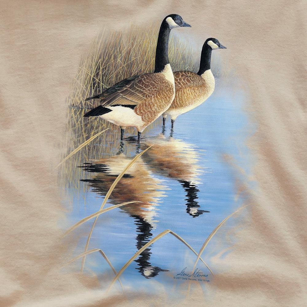 Wild Wings Unisex Adult Wildlife Morning Reflections Canada Geese T-Shirt