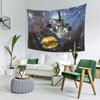 Space Cat Burger Tapestry 2DSingle Print Whimsical Stylish Decorative Wall Tapestry Home Bedroom Living Room Playful Space Decor