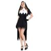 Halloween Sexy Nun Costume Cosplay Outfit Black Vampire Witch Maid Role Play Set Women
