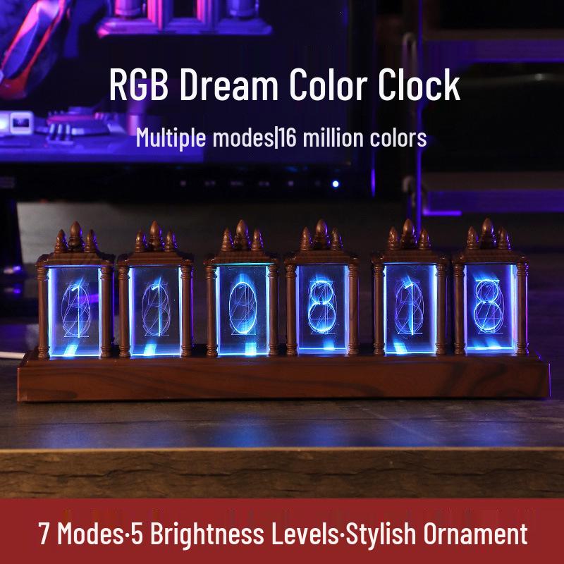 RGB Никси-трубка Киберспортивный Настольный Орнамент: Набор для сборки ретро-часов со светящимися цифрами