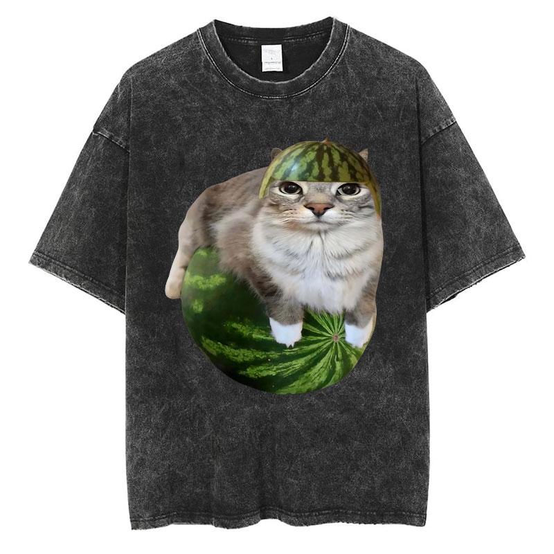 Wash I Survived Todays Tummy Ache Funny Cat Meme T Shirt Men Women Personality Fashion Tshirt Cotton Casual Oversized T Shirts
