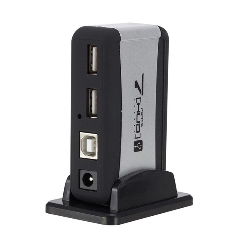 USB-концентратор на 7 портов с питанием от кабеля переменного тока, высокоскоростной разъем EU/US для ПК и ноутбука