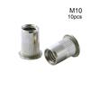 M3 M4 M5 M6 M8 M10 M12 Rivet Nut Flat Head Insert Nutsert Cap Stainless Steel Rivnut Threaded Rivet