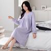 Пижама женская весенне-осенняя из чистого хлопка с длинными рукавами, юбка, осенняя свободная большого размера, домашняя одежда для мамы, высококачественное платье