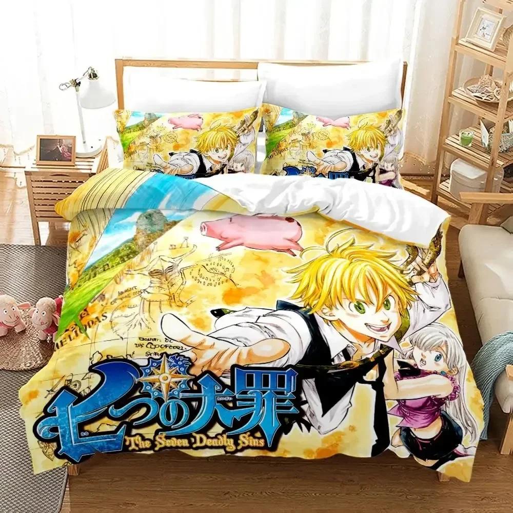 Luxury New 3D Print The Seven Deadly Sins Bedding Set Single Twin Full Queen King Size Anime Bedroom Duvetcover Sets Bed Sheet