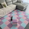18 Pcs Plush Foam Interlocking Carpet Tiles,Soft Shaggy Fluffy Floor Area Rugs Colorful Floor Protective Mats for Home Kids Room
