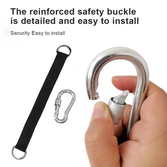 Tree Swing Strap with Metal Ring Hanging Rope with Carabiner Heavy Duty Swing Connection Belt for Outdoor Tree Swings