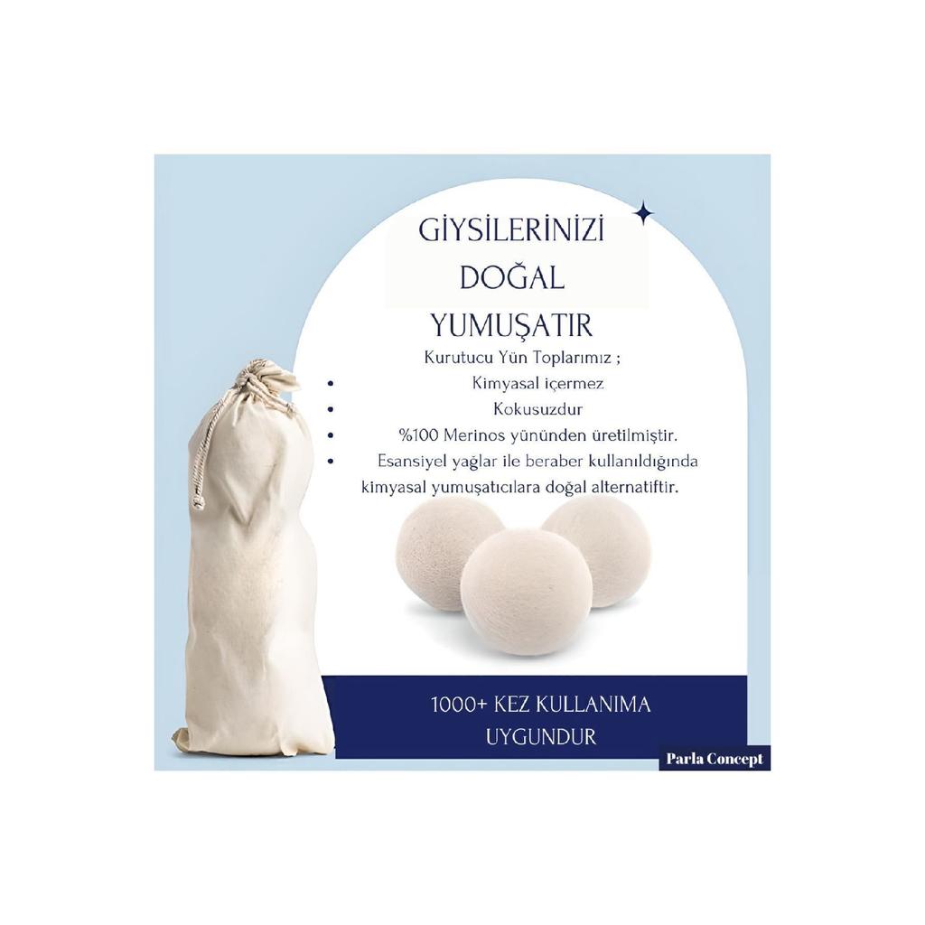 Набор шариков для сушки шерсти и ароматизаторов для стирки — для сушилки — 3 шарика и 2 ароматизатора — Xl