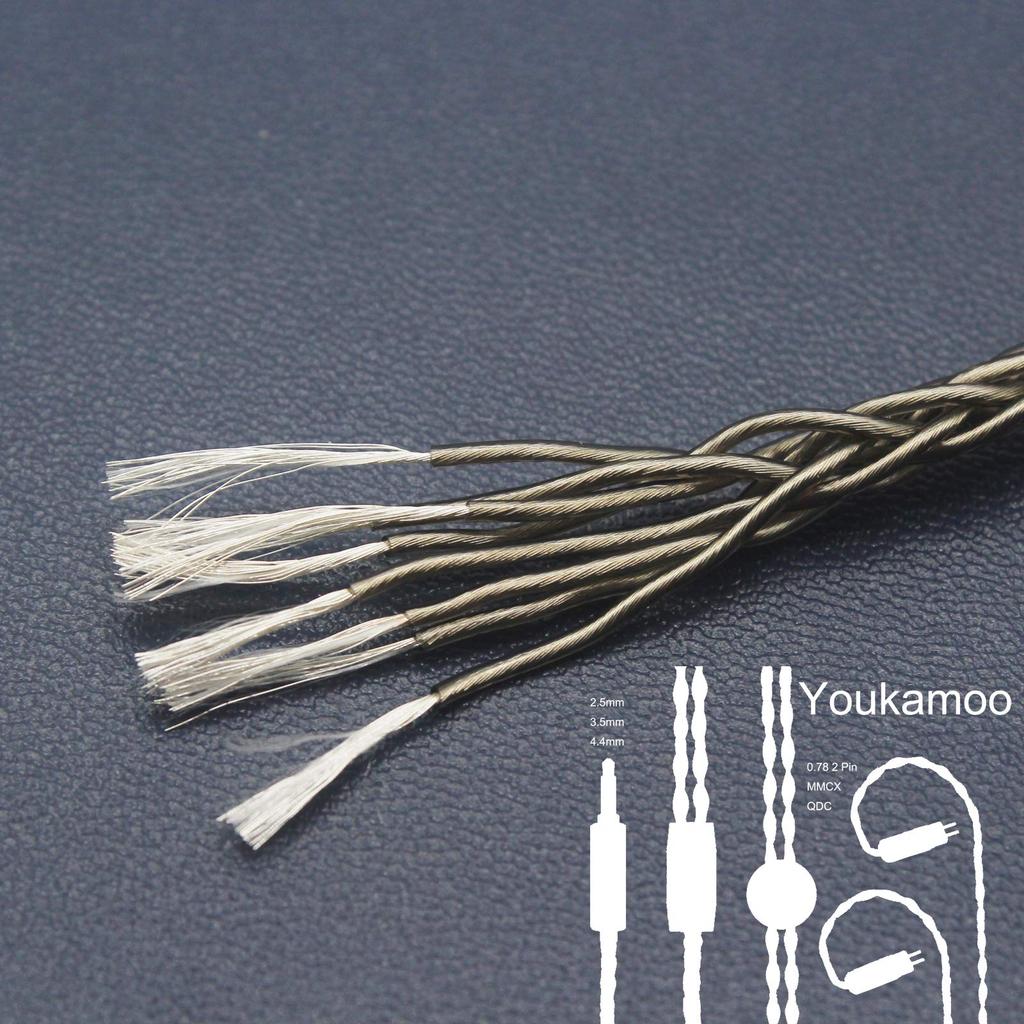 Youkamoo Balanced 8 Core Braided Silver Plated Wire Upgrade Cable Sound Quality Adjustment Ear Hook Replacement Cable ZSN Pro ZS10 Pro NF2u KZ ZSX QDC