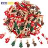 10pcs Mixed Christmas Wood Clips Christmas Tree Photo Clips Elk Gloves Snowflake Clothespins DIY Photo Pegs for  New Year