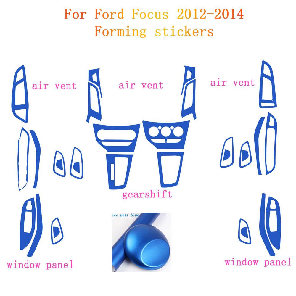 Car-Styling Carbon Fiber Car Interior Center Console Color Change Molding Sticker Decals For Ford Focus 2012-2014